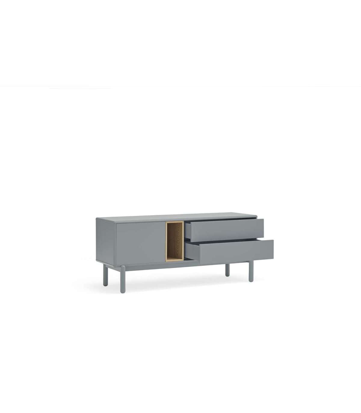 Mueble Para Televisión Modelo Corvo 1 Puerta 2 Cajones Acabado Gris Perla, 140cm(ancho)_4