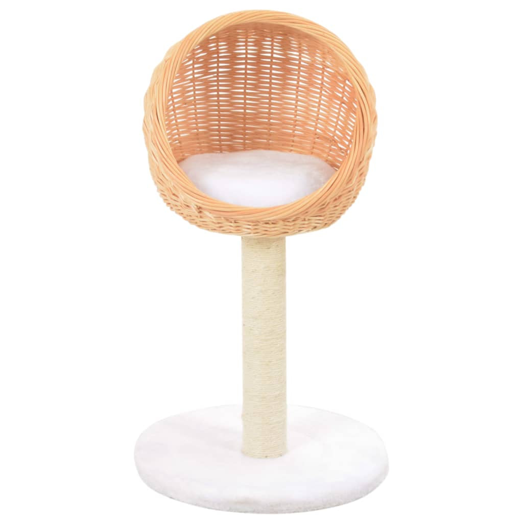 Vidaxl Rascador Para Gatos Con Poste De Sisal Madera Natural De Sauce_1