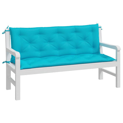 Vidaxl Cojines Para Banco De Jardín 2 Uds Tela Turquesa 150x50x7 Cm_3