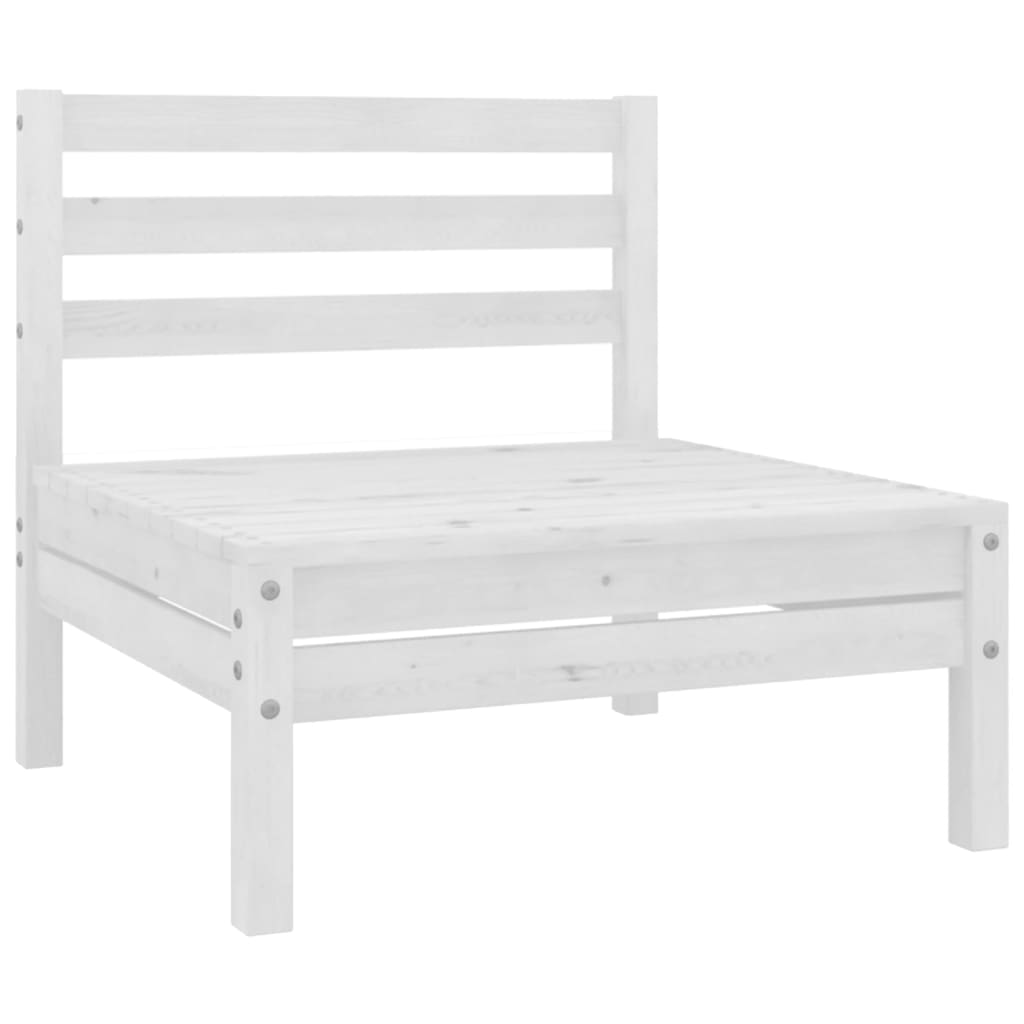 Juego De Muebles De Jardín 6 Piezas Madera Maciza Pino Blanco / Vetonek_1