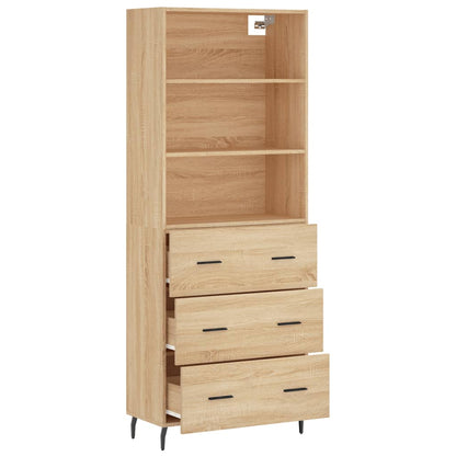 Aparador Alto Madera Contrachapada Color Roble 69,5x34x180 Cm_3