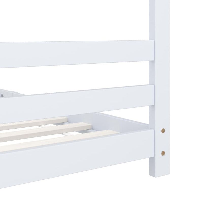 Vidaxl Estructura De Cama Infantil Madera Maciza Pino Blanco 90x200 Cm_5
