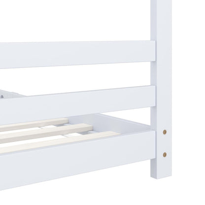Vidaxl Estructura De Cama Infantil Madera Maciza Pino Blanco 90x200 Cm_5