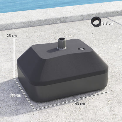 Outsunny Base Para Sombrilla Rellenable Con Agua 20l O Arena 24kg Negro_2