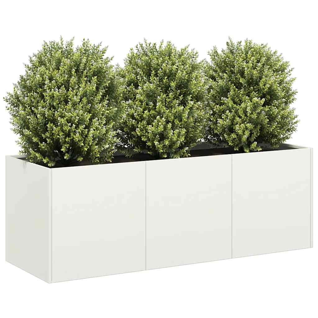 Jardinera De Acero Laminado En Frío Blanco 120x40x40 Cm_1