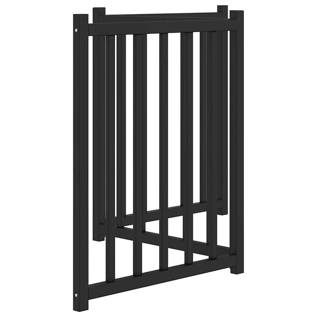 Vidaxl Puerta De Perros Plegable 3 Paneles Madera Abeto Negro 150 Cm_4