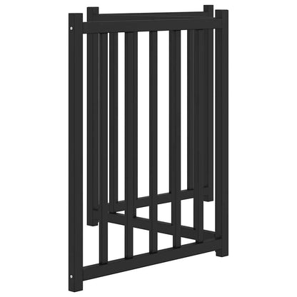 Vidaxl Puerta De Perros Plegable 3 Paneles Madera Abeto Negro 150 Cm_4