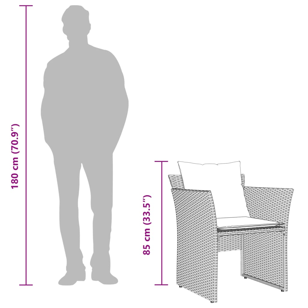 Sillón De Jardín Con Reposapiés Ratán Sintético Gris / Vetonek_0