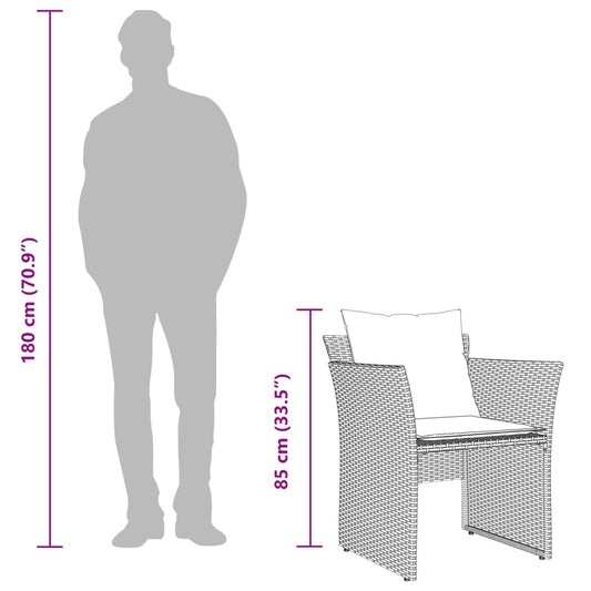 Sillón De Jardín Con Reposapiés Ratán Sintético Gris / Vetonek_0