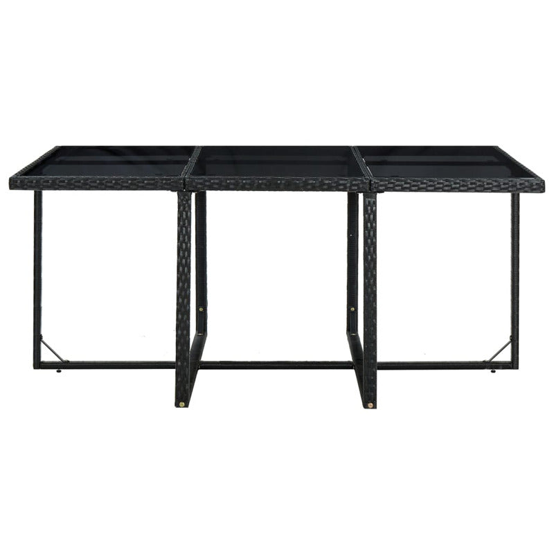 Vidaxl Set Comedor De Jardín 11 Piezas Y Cojines Ratán Sintético Negro_5