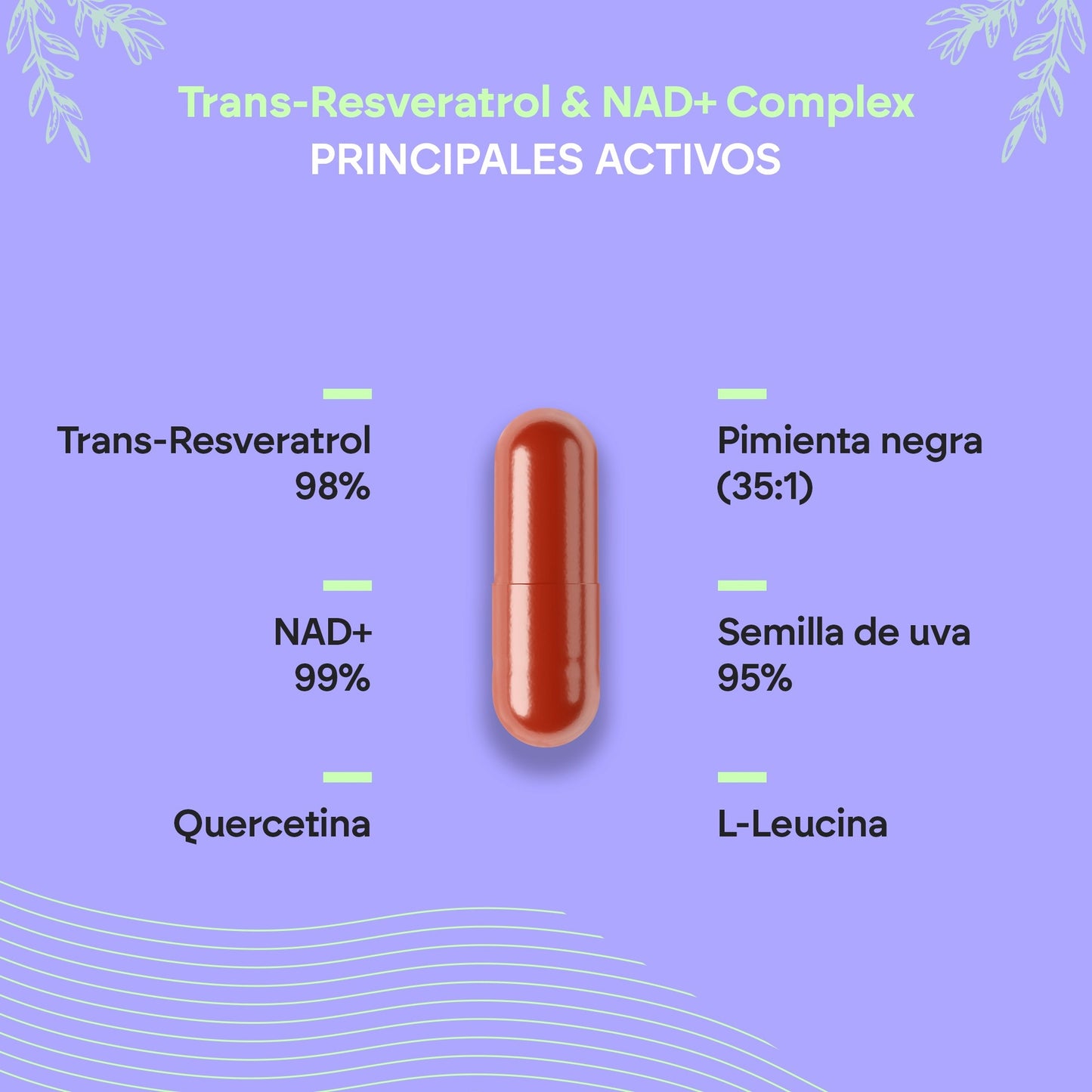 Nutralie Trans Resveratrol y NAD+ Complex 686mg 60 cápsulas