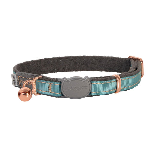 Rogz Collar  Para Gato Turquesa Con Bronce Urbancat Cb271-tm