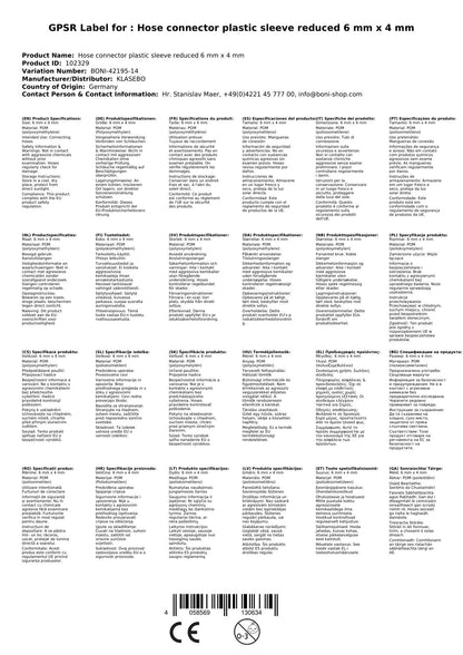 Schlauchverbinder Kunststoff Tülle Reduziert 6 Mm X 4 Mm_1