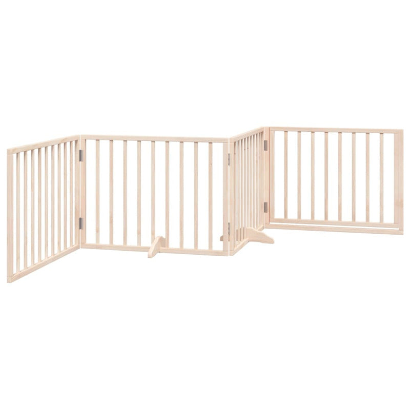 Vidaxl Puerta Para Perros Con Puerta Plegable De 4 Paneles, 320 Cm, Madera De Álamo_5