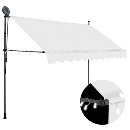 Toldo Manual Retráctil Con Led Crema 300 Cm_1