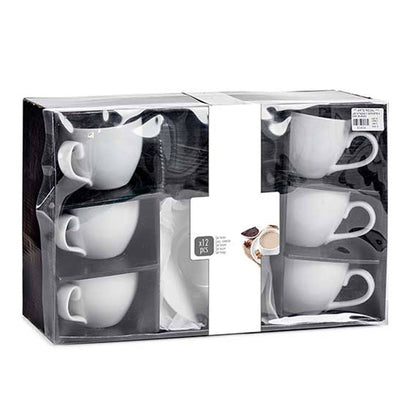 Set 6 Tazas Y Soporte 420ml Blanco Colección Vessia