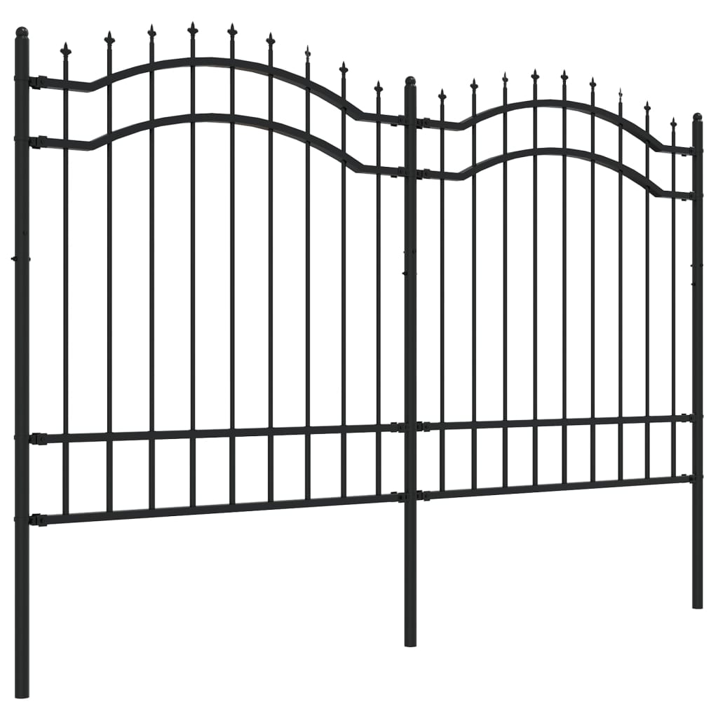 Valla De Jardín Con Punta De Lanza Acero Recubierto Negro 165cm / Vetonek_4
