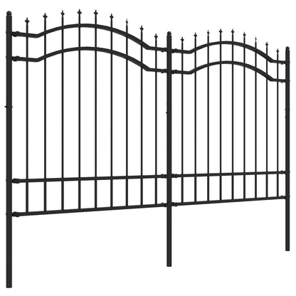 Valla De Jardín Con Punta De Lanza Acero Recubierto Negro 165cm / Vetonek_4