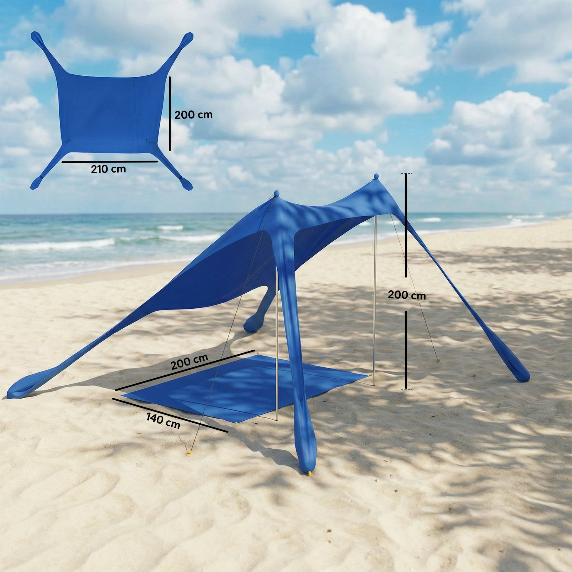 Outsunny Carpa Playa Plegable 208x200 Cm_2