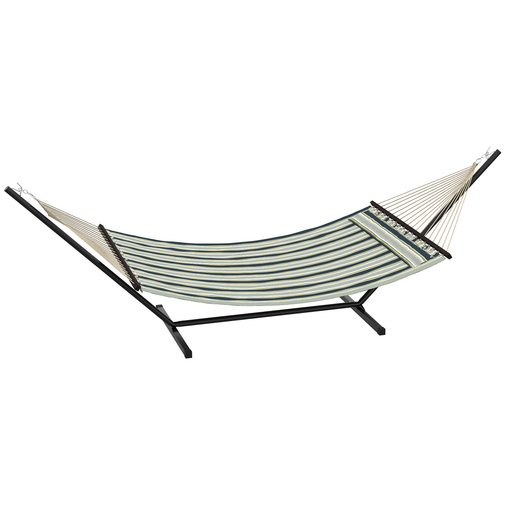 Outsunny Hamaca Con Soporte Almohada Desmontable 353x94x115 Cm Verde_3