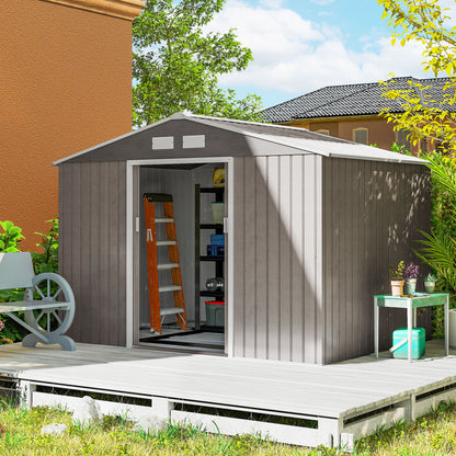 Outsunny Caseta De Jardín Exterior 4,9 M² 277x195x192 Cm Con Puerta Corredera_1