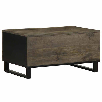 Mesa De Centro Madera Maciza De Mango Negra 80x50x40 Cm_3