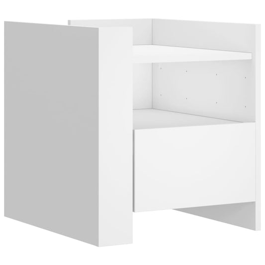 Mesita De Noche Madera De Ingeniería Blanco 45x50x50 Cm_0