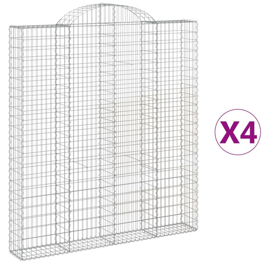 Cestas De Gaviones 4 Uds Forma De Arco Hierro 200x30x220/240 Cm_0