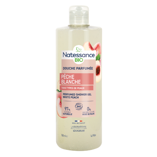 Gel de Ducha de Melocotón Blanco Natessance 500 ml