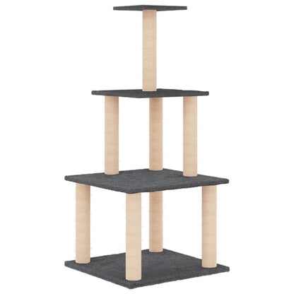 Vidaxl Rascador Para Gatos Con Postes De Sisal Gris Oscuro 111 Cm_3
