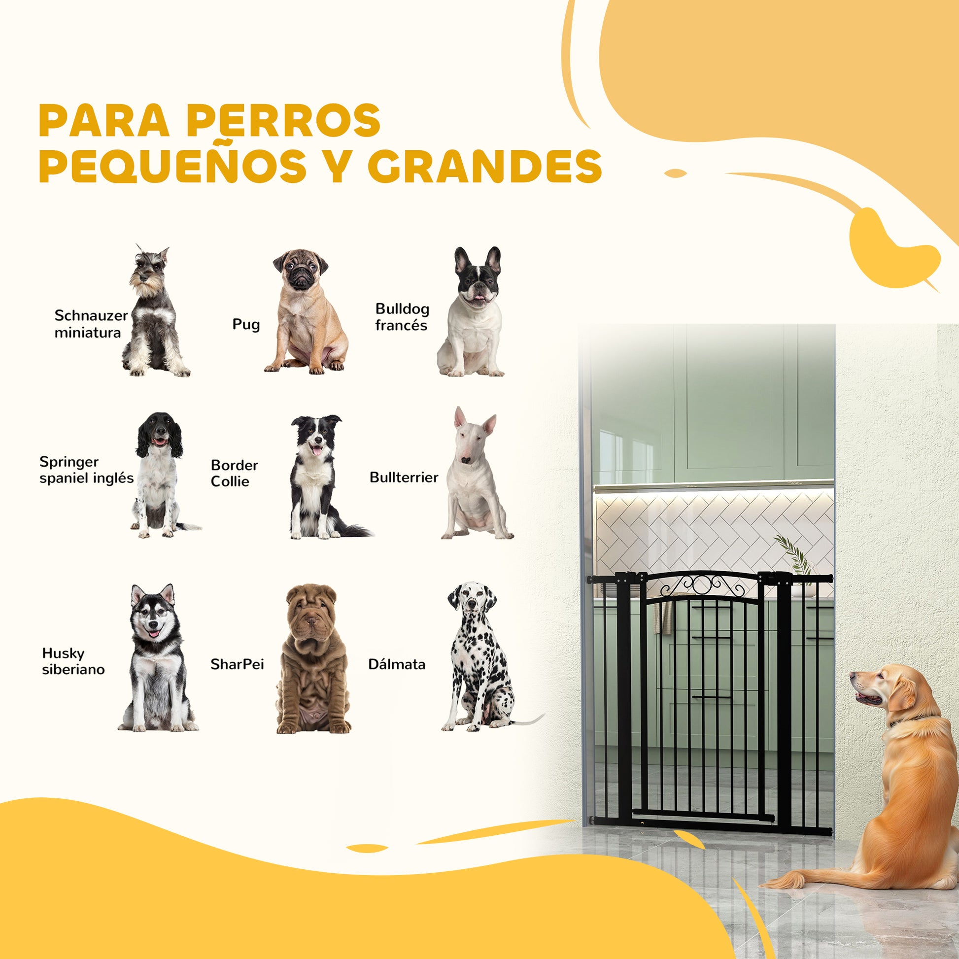 Pawhut Barrera Para Perros Con Cierre Automático_3