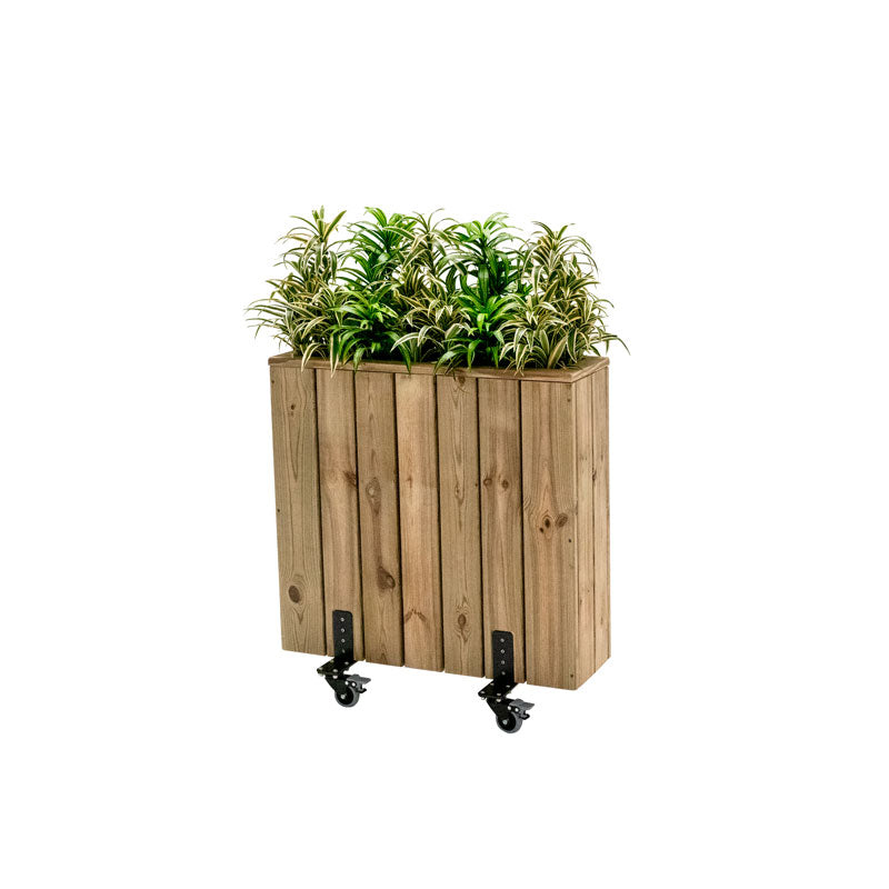 Jardinera Alta De Madera Con Ruedas 75x24x80 Cm Para Terrazas Hortalia_0