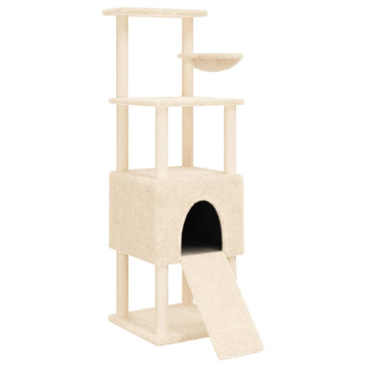 Vidaxl Rascador Para Gatos Con Postes De Sisal Crema 153 Cm_0