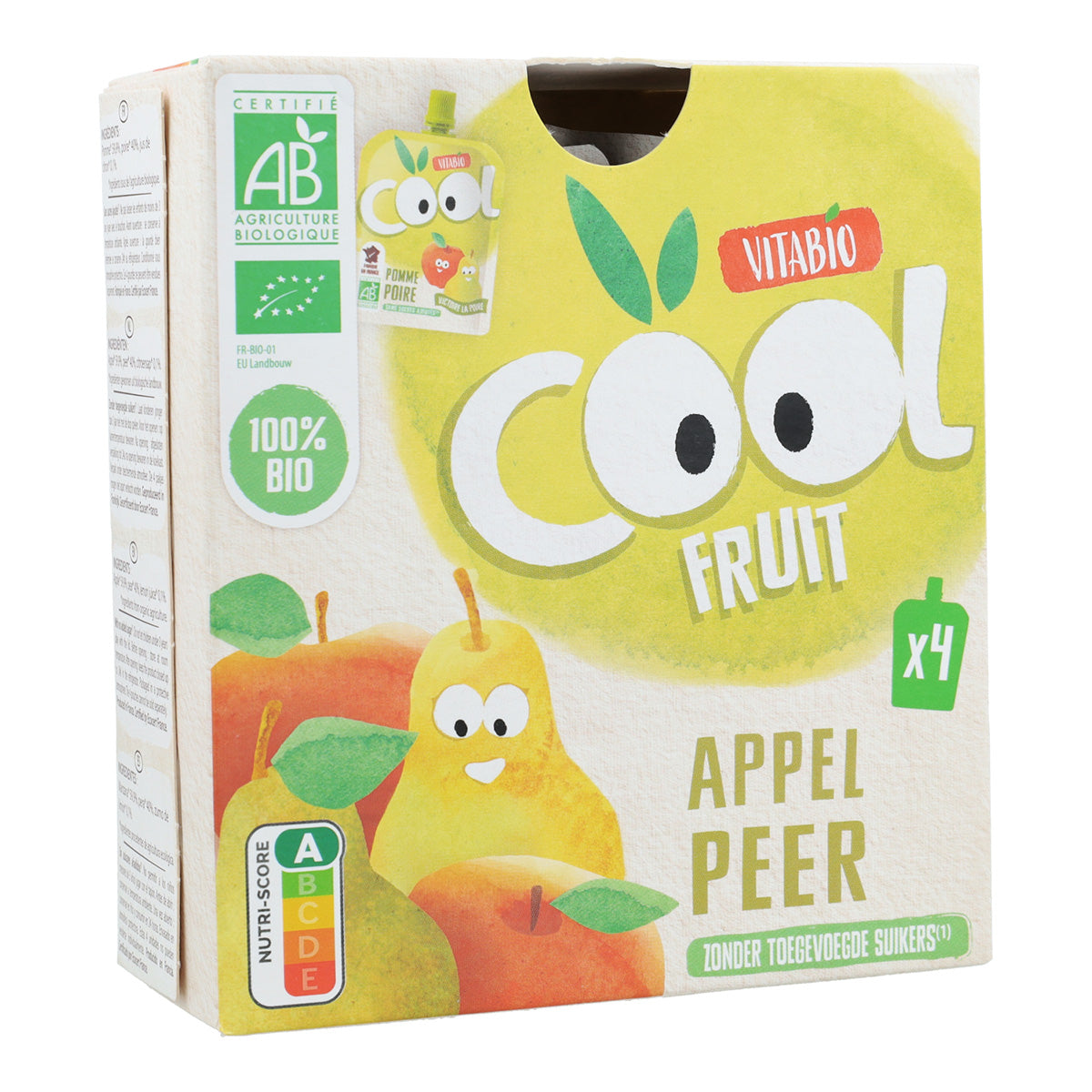 Pack 4x Pouch Manzana y Pera Cool Fruits Vitabio 90 g