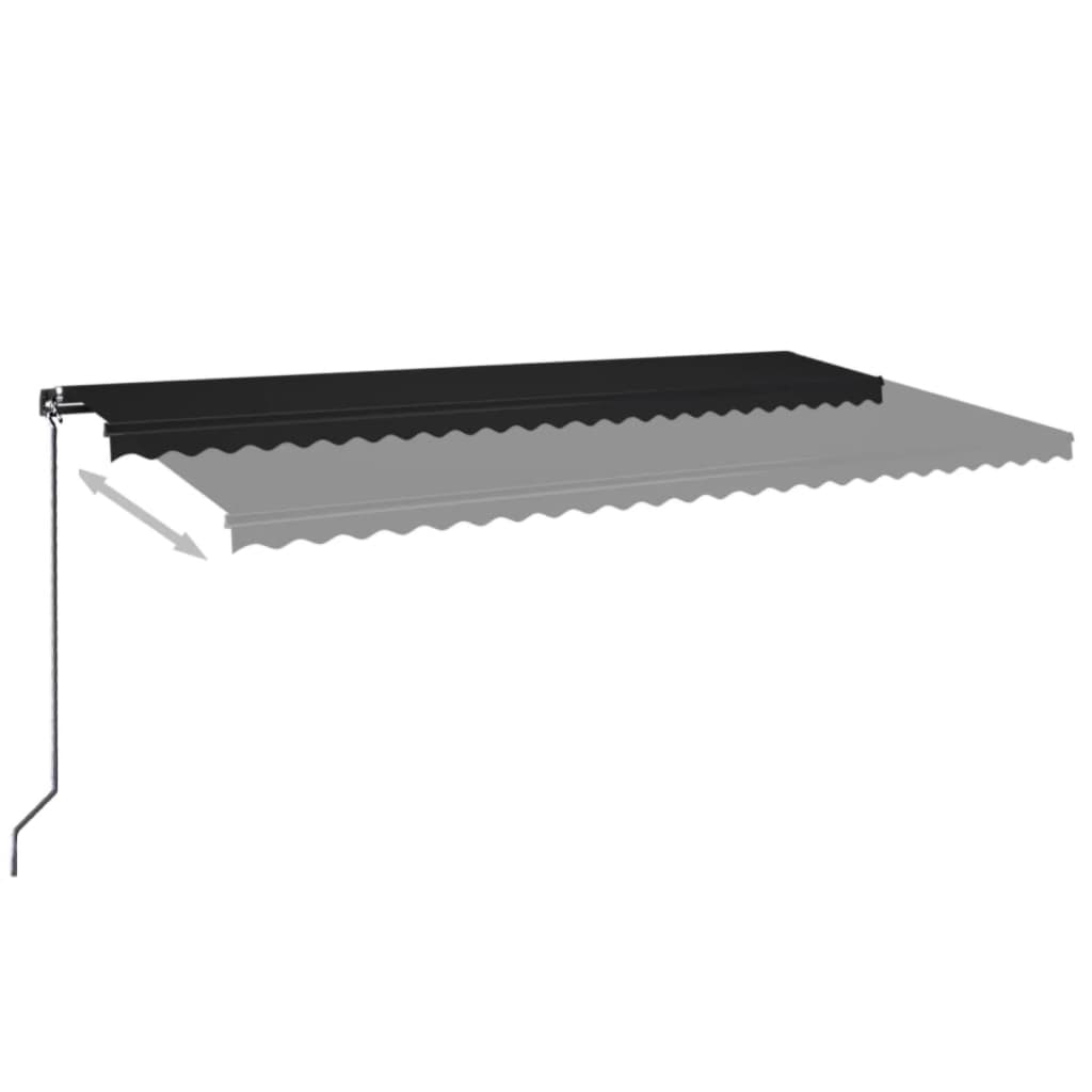 Toldo Retráctil Manual Con Luz Led Gris Antracita 600x350 Cm_2
