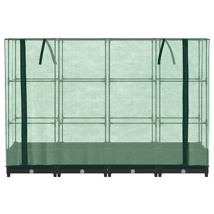 Jardinera Elevada Con Cubierta De Invernadero Aspecto Ratán 160x40x123 Cm_3