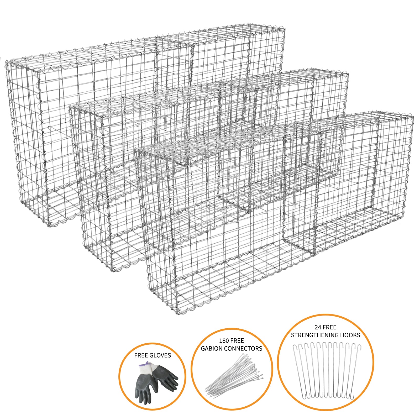 6 Cestas De Acero Galvanizado De Exterior Jaulas Para Decoración 100 X 95 X 30cm_1