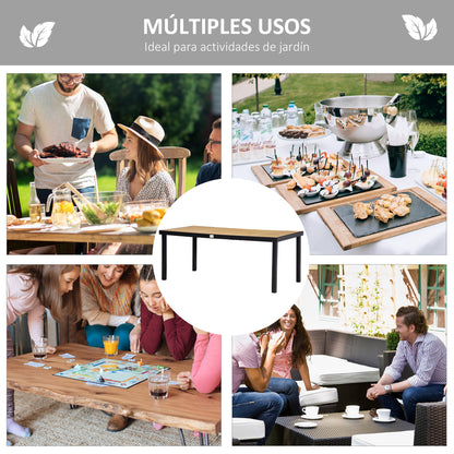 Outsunny Mesa De Jardín Mesa De Comedor De Aluminio Para 8 Personas 190x90x74 Cm_5