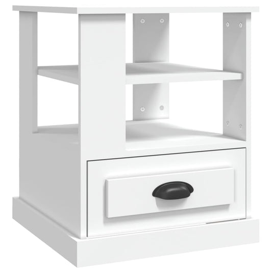 Mesa Auxiliar Madera Contrachapada Blanco 50x50x60 Cm_0