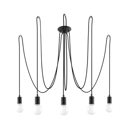 Lámpara Suspendida Edison 5 Negro, E27_0