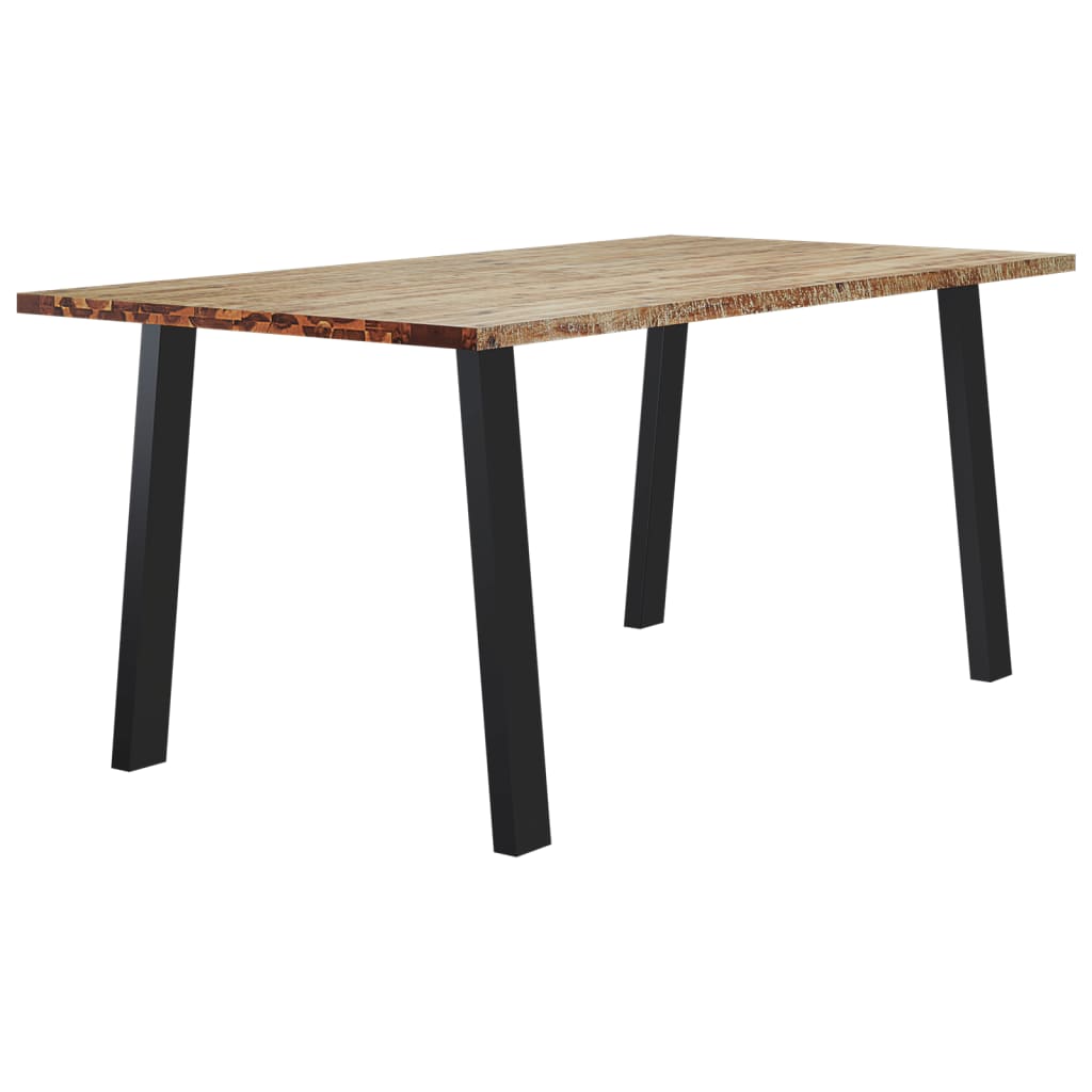 Mesa De Comedor Madera Maciza De Acacia 150x90x75 Cm_1