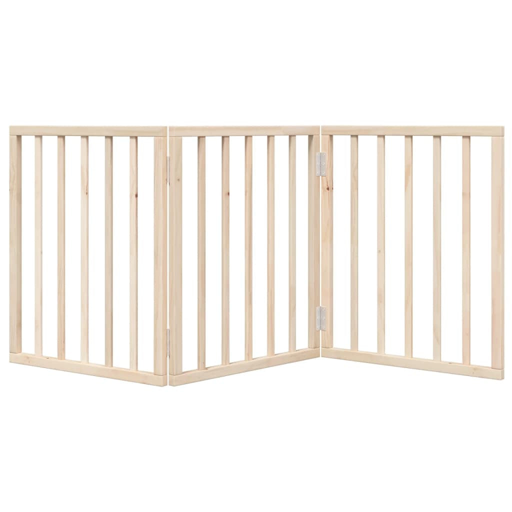 Vidaxl Puerta Para Perros Plegable De 3 Paneles, 150 Cm, Madera De Álamo_3