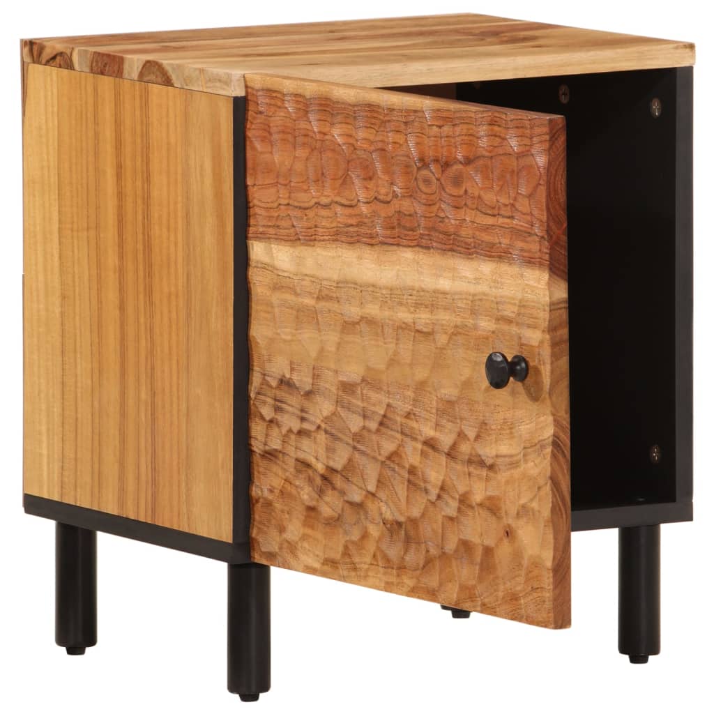 Mesitas De Noche 2 Uds Madera Maciza De Acacia 40x33x46 Cm_2