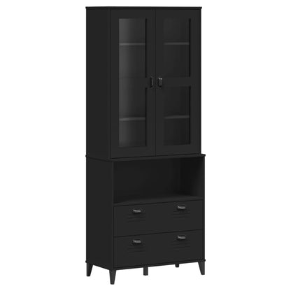 Aparador Alto Viken Madera Maciza De Pino Negro 80x40x200 Cm / Vetonek_1