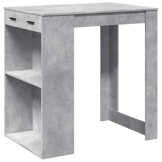 Mesa Alta De Bar Madera Ingeniería Gris Hormigón 102x70x103,5cm_0