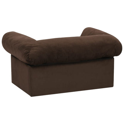 Vidaxl Sofá Para Perros Con Cajón Felpa Marrón 75x50x38 Cm_5