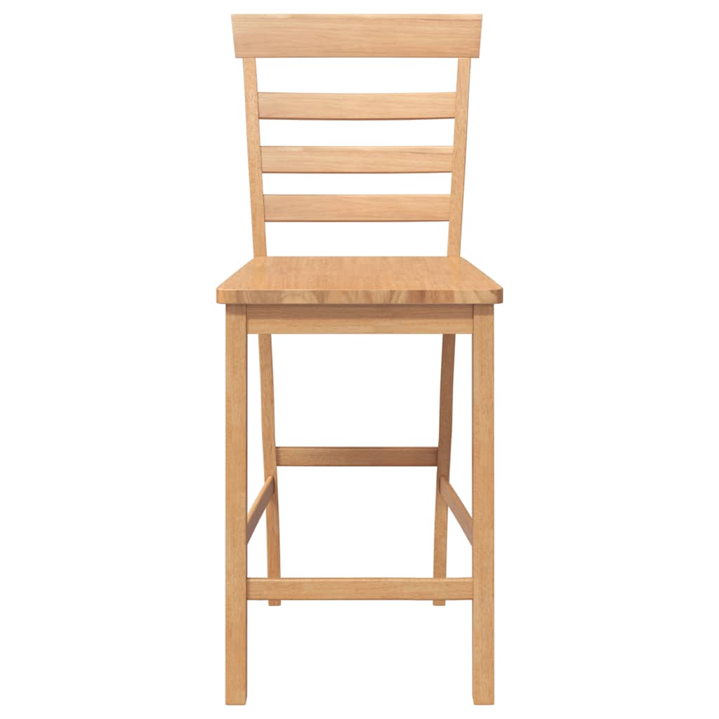 Taburetes De Bar 2 Uds Madera Maciza Natural Caucho_3
