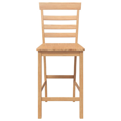 Taburetes De Bar 2 Uds Madera Maciza Natural Caucho_3