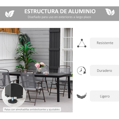 Outsunny Mesa De Jardín Mesa De Comedor De Aluminio Para 8 Personas 190x90x74 Cm_4