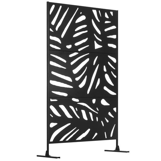 Outsunny Biombo Separador De Ambientes De 3 Paneles 122x198 Cm Negro_0